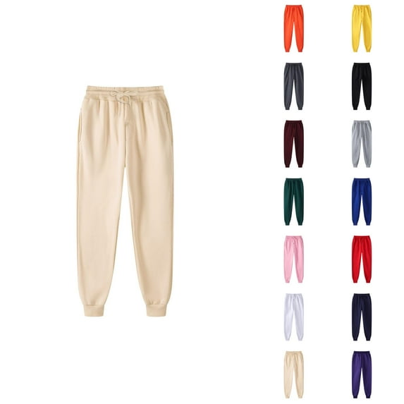 Men Sweatpants 2026 Fall Winter Trendy Drawstring Elastic Waist Fleece Lined Jogging Sweatpants Trousers with Pockets