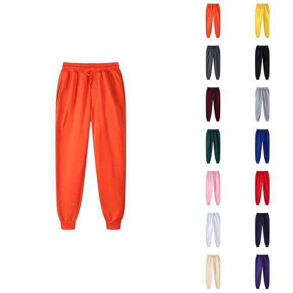 Men Sweatpants 2026 Fall Winter Trendy Drawstring Elastic Waist Lined Jogging Sweatpants Trousers with Pockets