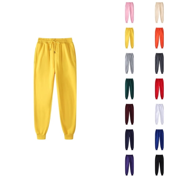 Men Sweatpants 2026 Fall Winter Trendy Elastic Waist Drawstring Lined Joggers Trousers with Pockets