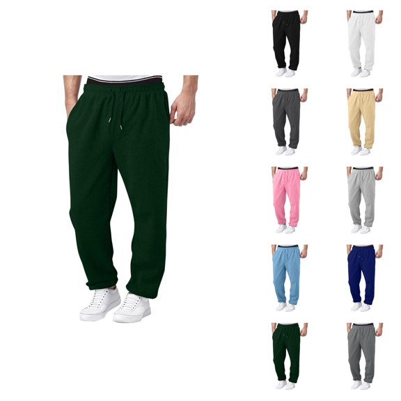 Men Sweatpants 2026 Fashion Elastic Waist Drawstring Relaxed Fit Wide Leg Casual Pants Trousers with Pockets