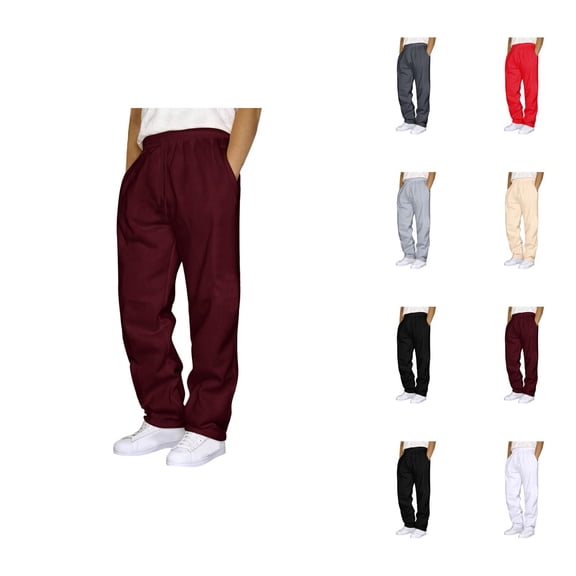 Men Sweatpants 2026 Fashion Elastic Waist Drawstring Straight Leg Casual Pants Trousers with Pockets