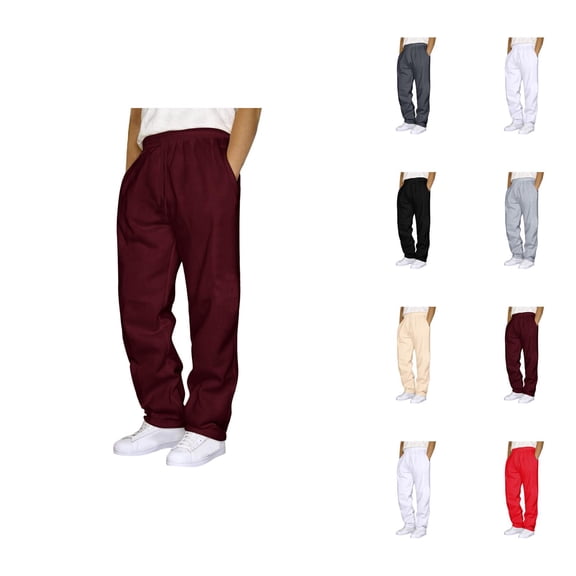 Men Sweatpants 2026 Trendy Drawstring Elastic Waist Straight Leg Casual Pants Trousers with Pockets