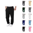 thumbnail image 1 of Men Sweatpants 2026 Trendy Elastic Waist Drawstring Relaxed Fit Wide Leg Casual Pants Trousers with Pockets, 1 of 9