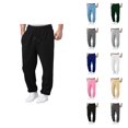 thumbnail image 1 of Men Sweatpants 2026 Trendy Elastic Waist Drawstring Wide Leg Relaxed Fit Casual Pants with Pockets Trousers, 1 of 9