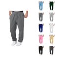thumbnail image 1 of Men Sweatpants 2026 Trendy Elastic Waist Drawstring Wide Leg Relaxed Fit Casual Pants with Pockets Trousers, 1 of 9
