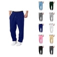thumbnail image 1 of Men Sweatpants 2026 Trendy Elastic Waist Drawstring Wide Leg Relaxed Fit Casual Pants with Pockets Trousers, 1 of 9