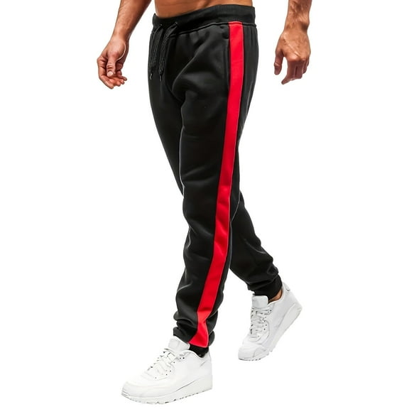Men Sweatpants Basic Casual Pants Relaxed Fit Straight Leg Spring Fall Lightweight Streetwear Lounge Trousers Red L