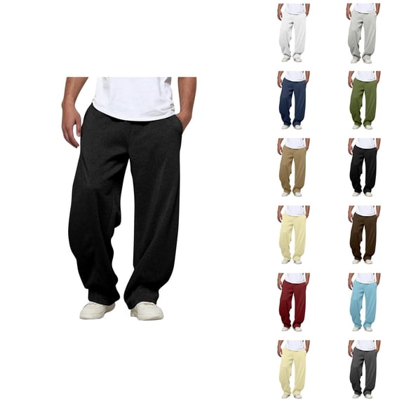 Men Sweatpants Big And Tall 2026 Fashion Elastic Waist Drawstring Loose Fit Casual Harem Pants Trousers with Pockets