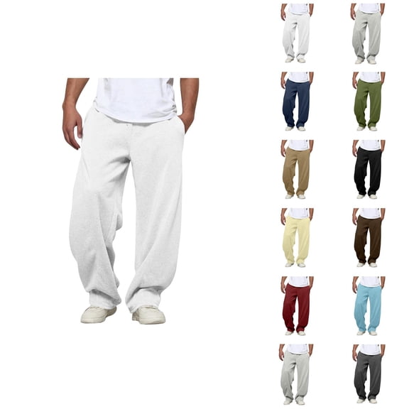 Men Sweatpants Big And Tall 2026 Fashion Elastic Waist Drawstring Loose Fit Casual Harem Pants Trousers with Pockets
