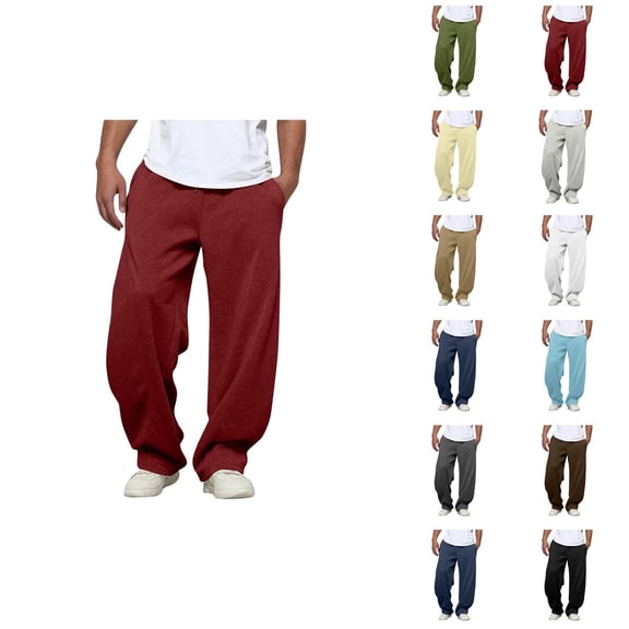 Men Sweatpants Big And Tall 2026 Fashion Elastic Waist Drawstring Loose Fit Casual Harem Pants with Pockets Trousers