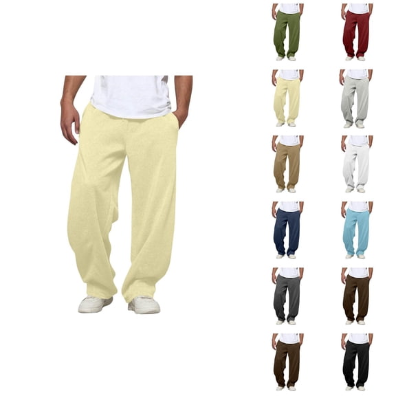 Men Sweatpants Big And Tall 2026 Fashion Elastic Waist Drawstring Loose Fit Casual Harem Pants with Pockets Trousers