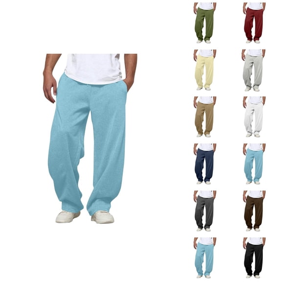 Men Sweatpants Big And Tall 2026 Fashion Elastic Waist Drawstring Loose Fit Casual Harem Pants with Pockets Trousers