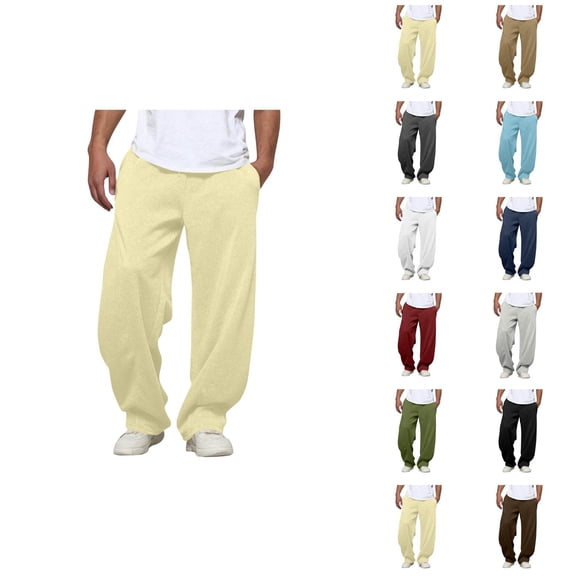 Men Sweatpants Big And Tall 2026 Trendy Elastic Waist Drawstring Loose Fit Casual Harem Pants Trousers with Pockets