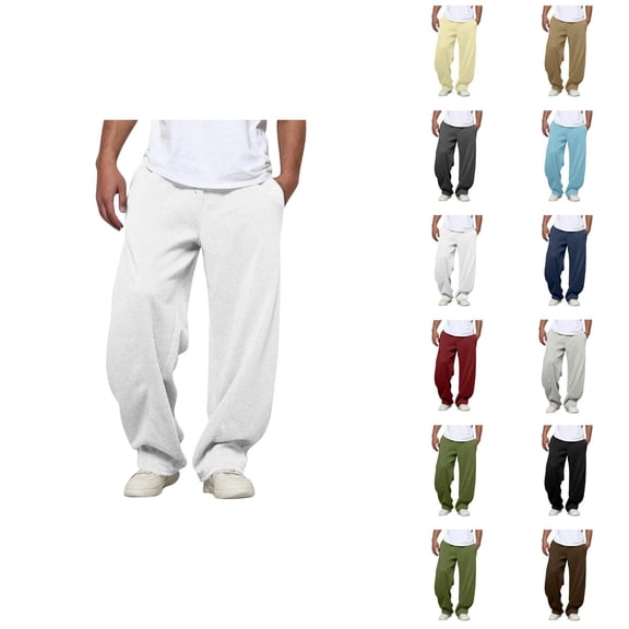 Men Sweatpants Big And Tall 2026 Trendy Elastic Waist Drawstring Loose Fit Casual Harem Pants Trousers with Pockets