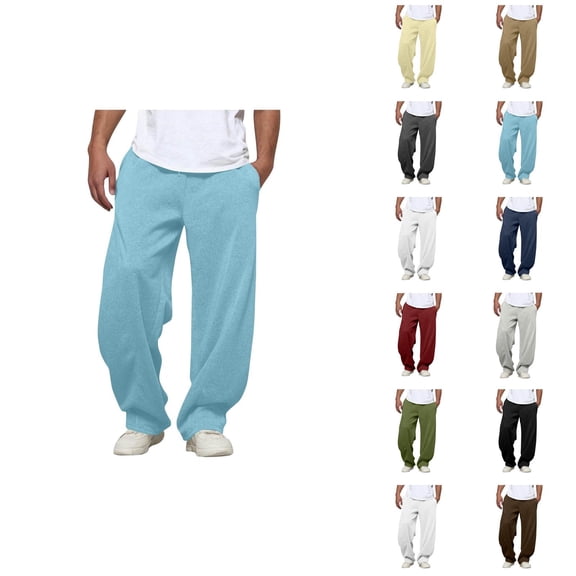 Men Sweatpants Big And Tall 2026 Trendy Elastic Waist Drawstring Loose Fit Casual Harem Pants Trousers with Pockets