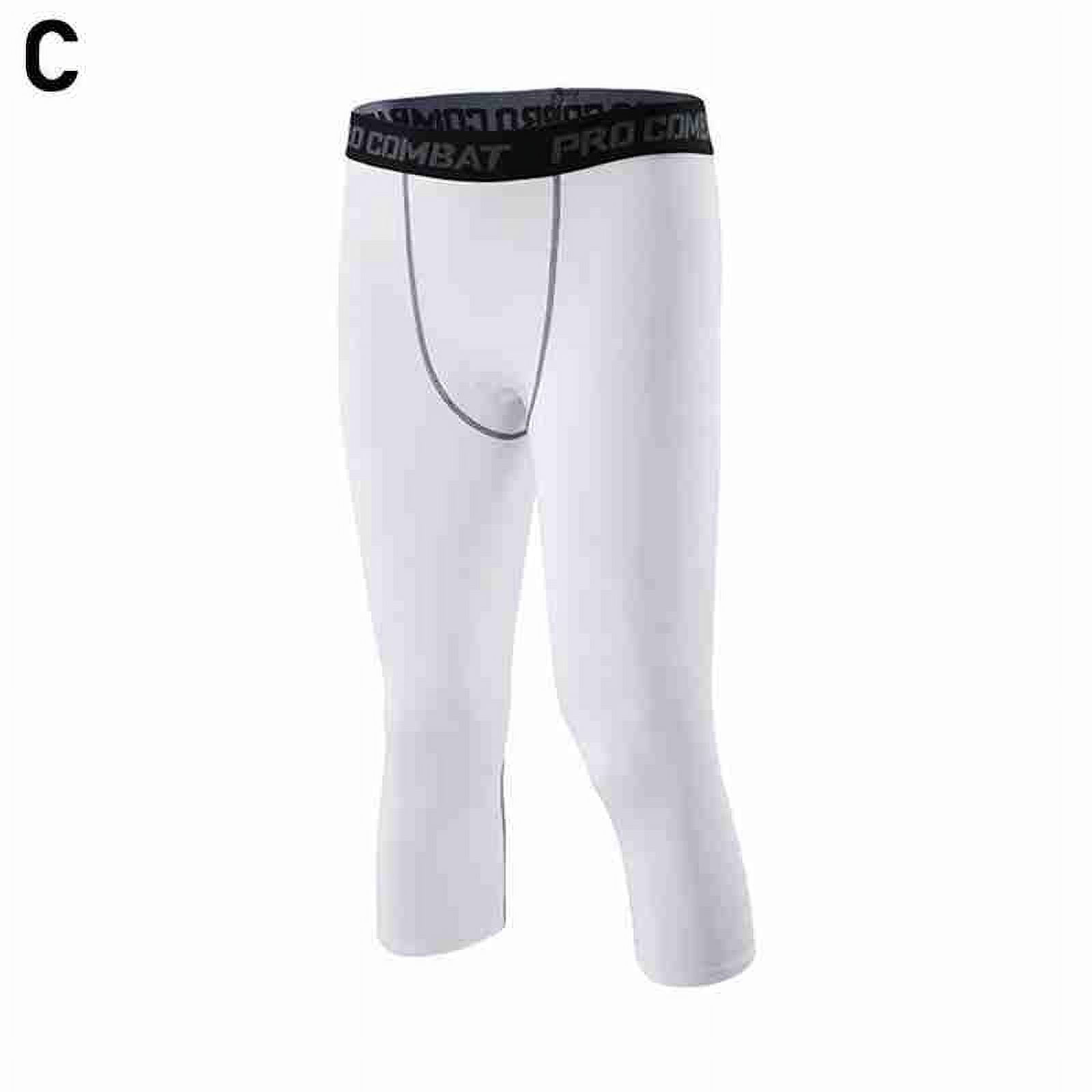 Men's Sports 3/4 Cropped Pants Running Leggings Mens Joggers Elastic  Compressions Sweatpant Football Basketball Trousers