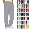 thumbnail image 1 of Lenago Men Sweatpants Solid Color Sports Long Pants Sweatpants Straight Leg Men's Pants Leather Label Men's Pants Sweatpants Joggers for Men, 1 of 4
