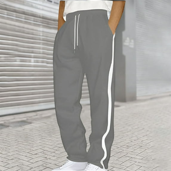 Men Sweatpants with Pockets Mens Pants Relaxed Fit Elastic Waist Straight Leg Sweatpants Mens Joggers Mens Baggy Sweatpants