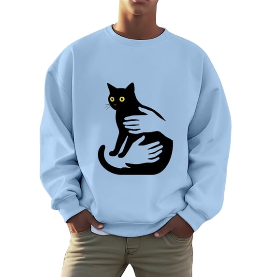 Men Sweatshirt Print Pullover Heavyweight Crewneck With Fashion Graphic Design Casual Tops