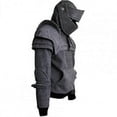 thumbnail image 1 of Men Sweatshirt Solid Color Front Pocket Pullover Hoodie Medieval Style Face Cover Hooded Knight Sweatshirt Halloween Clothing, 1 of 5