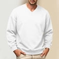 thumbnail image 1 of Men Sweatshirts Fleece Warm Long Sleeve Shirts Casual V Neck Pullover Solid Soft Comfy Fall Winter Sweatshirts for Men, 1 of 6