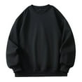 thumbnail image 1 of Men Sweatshirts Solid Color Fashion Loose Fit Crew Neck Shirts Comfoty Soft Long Sleeve Pullover Tops Spring Fall Outfits Clothes Black L4, 1 of 2