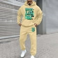 thumbnail image 1 of Men Sweatsuits 2 Piece Set Casual Letter Print Relaxed Fit Hoodie Sweatshirt and Joggers Sweatpants Sets Fall Fashion Sport Suits Winter Clothes Outfits, 1 of 4