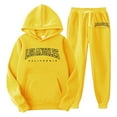 thumbnail image 1 of Men Sweatsuits 2 Piece Set Casual letter print Hoodie Sweatshirt and Joggers Sweatpants Sets Comfortable Sport Suits Clothes Outfits Yellow L, 1 of 2