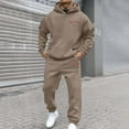 thumbnail image 1 of Men Sweatsuits 2 Piece Set Classic Solid Color Casual Hoodie Sweatshirt and Joggers Sweatpants Sets Running Fall Winter Long Sleeve Sport Suit with Pocket, 1 of 4