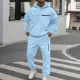 thumbnail image 1 of Men Sweatsuits 2 Piece Set Letter Graphic Comfortable Hoodie Sweatshirt and Joggers Sweatpants Sets Casual Streetwear Fall Winter Long Sleeve Pullover Suit with Pocket, 1 of 5