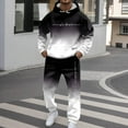 thumbnail image 1 of Men Sweatsuits 2 Piece Set Versatile Color Patchwork Loose Fit Hoodie Sweatshirt and Joggers Sweatpants Sets Fall Fashion Pullover Suits Winter Clothes Outfits, 1 of 5