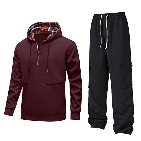 Men Sweatsuits 2 Piece Sets, Men's Tracksuits Outfit Casual Short Sleeve Sweat Athletic Suit Set Outfits Hooded Tracksuit Jogging (L,)
