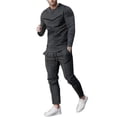 thumbnail image 1 of Men Sweatsuits Sets Men 2 Piece Outfits Fall Casual Crew Neck Muscle Long Sleeve Pullovers And Fit Sweatpant Set Tracksuit M Work Jeans for Men with Side Pockets, 1 of 4