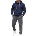 thumbnail image 1 of Men Sweatsuits Sets 2 Piece Set Relaxed Fit Casual Long Sleeve Quarter Zip Hoodie With Sweatpants Athletic Running Jogging Suits, 1 of 4