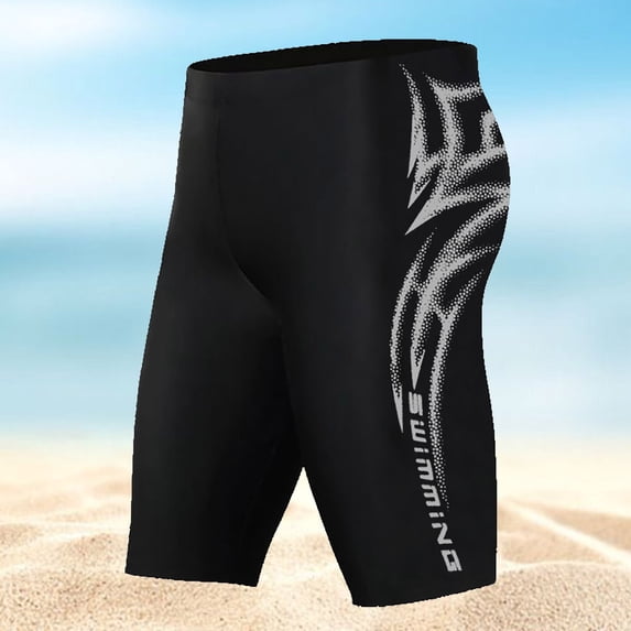 Men Swim Trunks Elastic Waist Competitive Swim Racing Team Swimsuit Quick Dry Swim Jammers Upf 50+ Grey XXXXXL