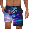 thumbnail image 1 of Men Swim Trunks with Compression Liner 7 Inch Inseam Board Shorts Bathing Suit with Pockets, 1 of 7