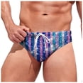 thumbnail image 1 of Men Swimming Trunks Soft Swim Briefs Drawstring Bikini Swimwear Bottoms Beach Sport Underwear Purple M, 1 of 5