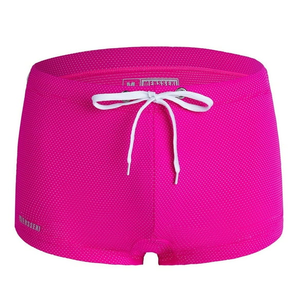 Men Swimwear Boxers Low Rise Swim Boxer Briefs Mens Swimming Trunks Beach Shorts Male Surffing Swimsuit Bathing Suits Beachwear Pink S