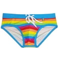 thumbnail image 1 of Men Swimwear Briefs Drawstring Quick Dry Swim Bikini Athletic Solid Swimming Shorts Stretch Sexy Sport Bathing Suit Briefs US Size XL, 1 of 5