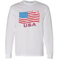 thumbnail image 1 of Men T-Shirt 4th of July Long Sleeve Distress Flag USA S M L XL 2XL Mens Graphic Tee, 1 of 2