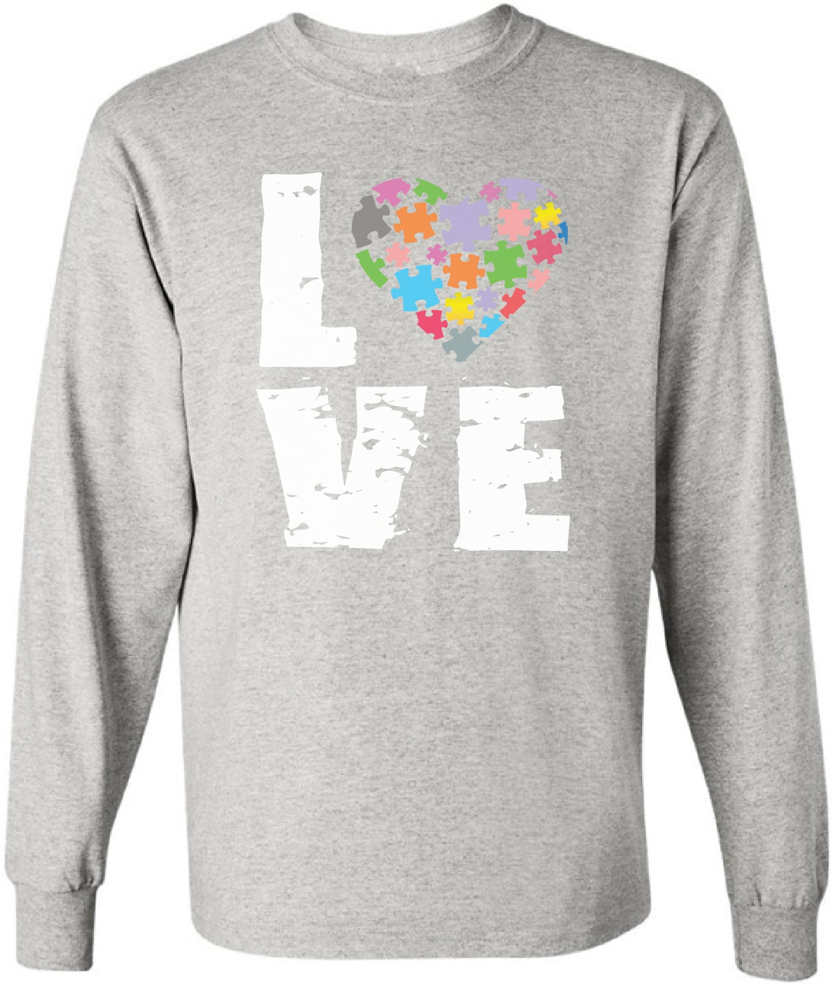 Men T-Shirt Autism Long Sleeve Love Puzzle Autism Awareness S M L XL 2XL Mens Graphic Tee