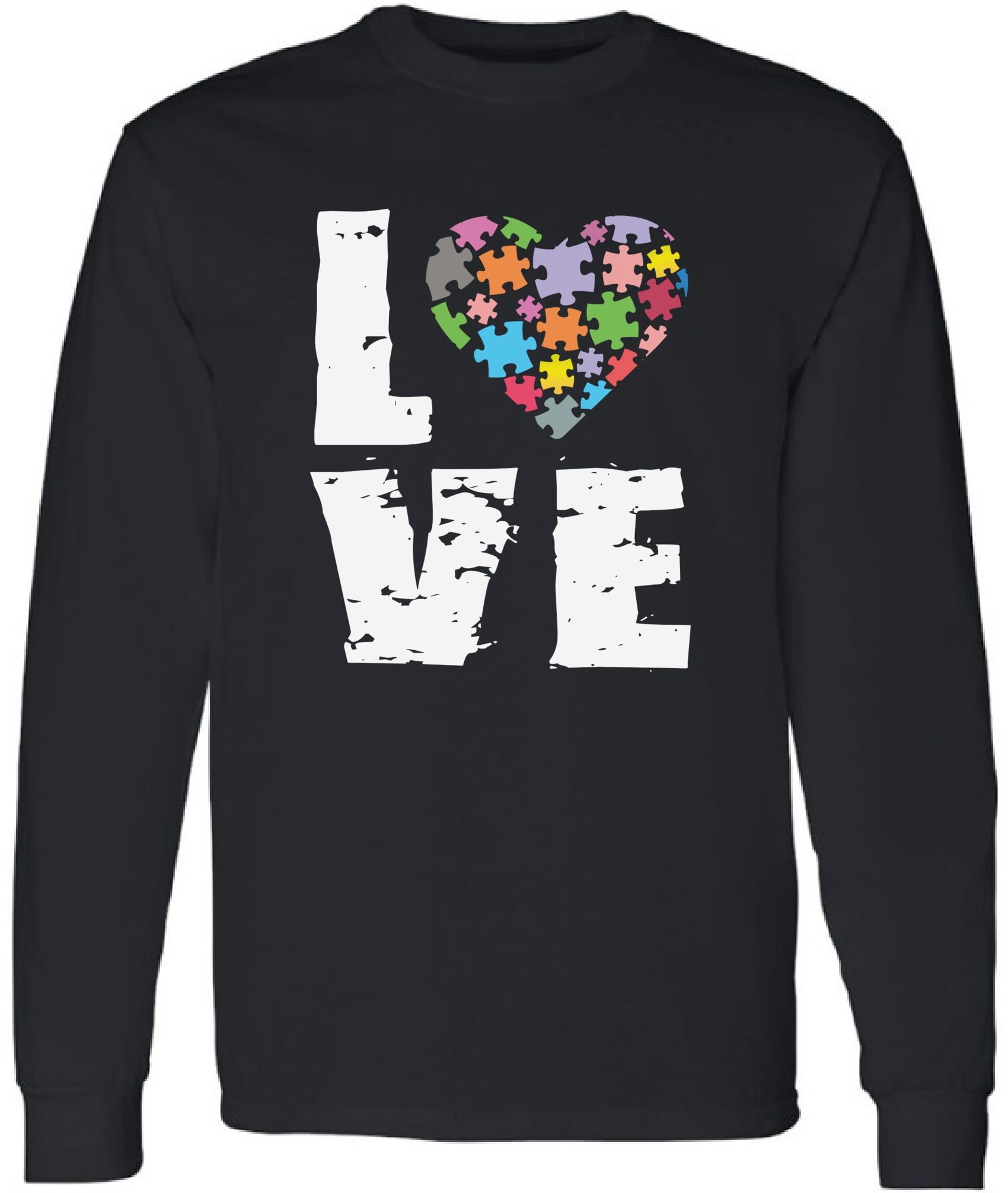Men T-Shirt Autism Long Sleeve Love Puzzle Autism Awareness S M L XL 2XL Mens Graphic Tee
