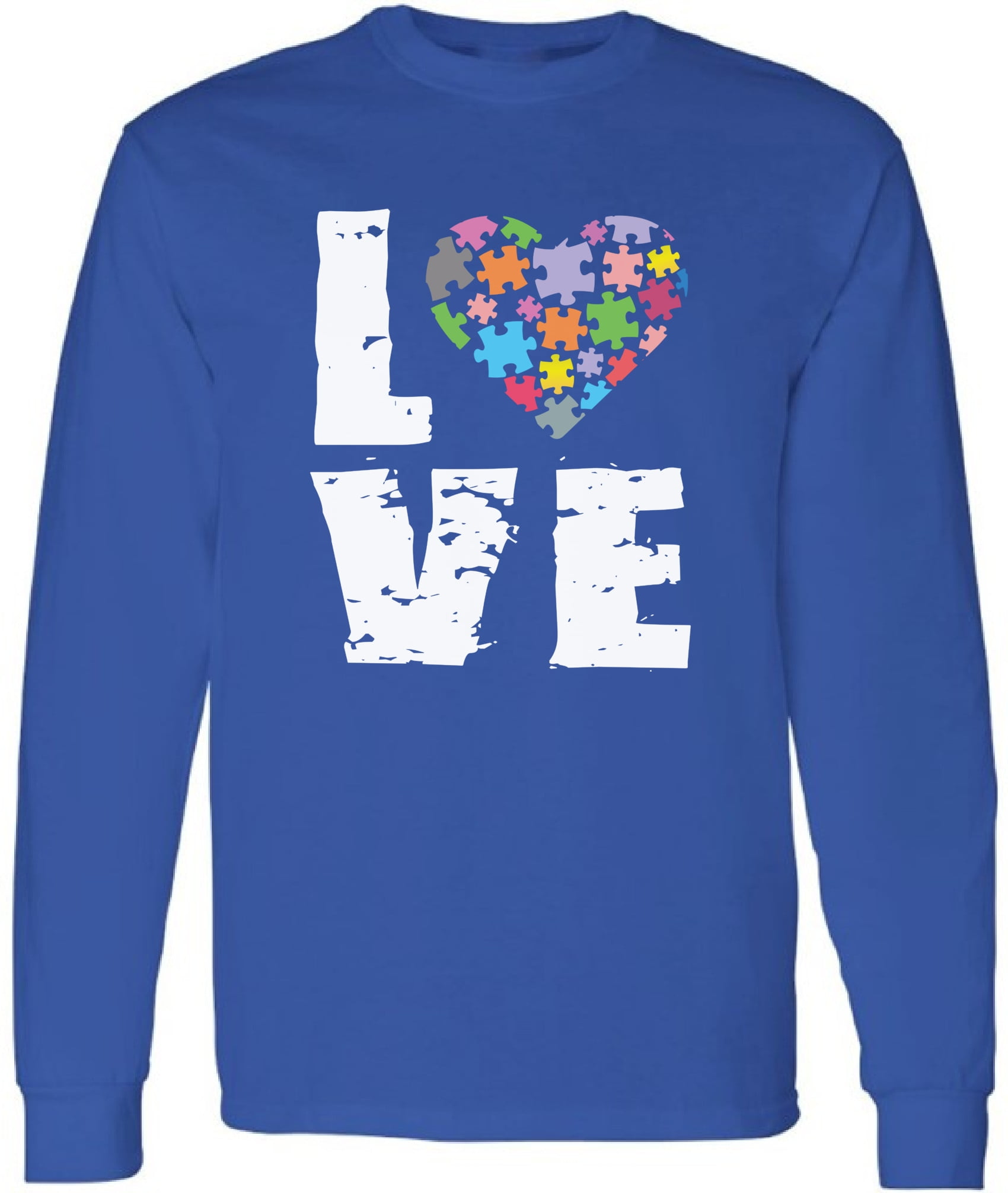 Men T-Shirt Autism Long Sleeve Love Puzzle Autism Awareness S M L XL 2XL Mens Graphic Tee
