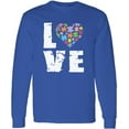 thumbnail image 1 of Men T-Shirt Autism Long Sleeve Love Puzzle Autism Awareness S M L XL 2XL Mens Graphic Tee, 1 of 2