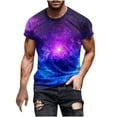 thumbnail image 1 of Men T Shirt Sale Men's Round Neck T Shirts Short Sleeve Starry Sky Print Lightweight and Soft for Everyday Wear, 1 of 5