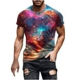 thumbnail image 1 of Men T Shirt Sale Men's Round Neck Tops Short Sleeve Starry Sky Print Lightweight and Soft for Everyday Wear, 1 of 5