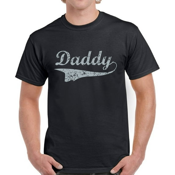 Men T-Shirt Daddy Gray Vintage Print Father's Day Gift - Dad Mens Top Graphic Tee