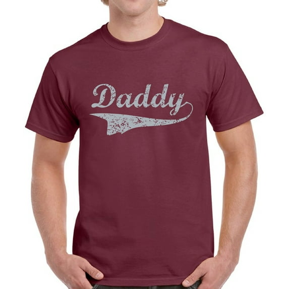 Men T-Shirt Daddy Gray Vintage Print Father's Day Gift - Dad Mens Top Graphic Tee
