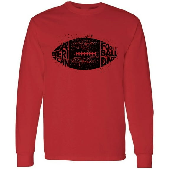Men T-Shirt Father's Day Long Sleeve American Football Dad Vintage Black S M L XL 2XL Mens Graphic Tee