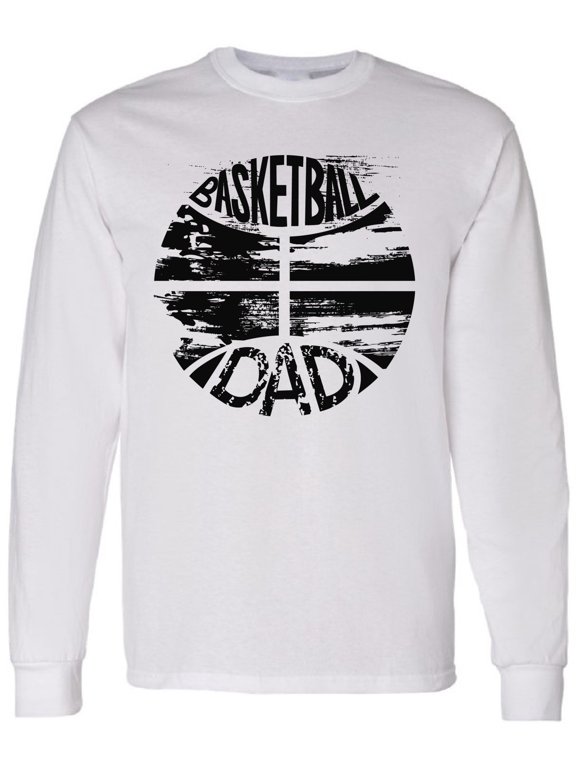 Men T-Shirt Father's Day Long Sleeve Basketball Dad Vintage Black S M L XL 2XL Mens Graphic Tee